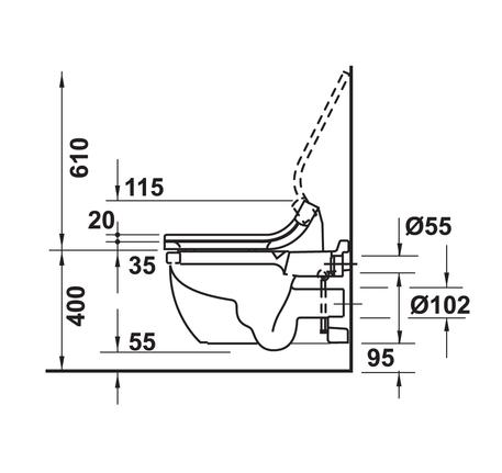 Bồn cầu treo tường Starck 3 với Sensowash 588.46.404